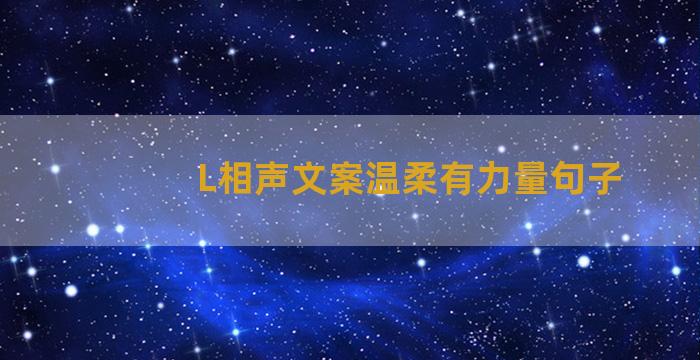 L相声文案温柔有力量句子