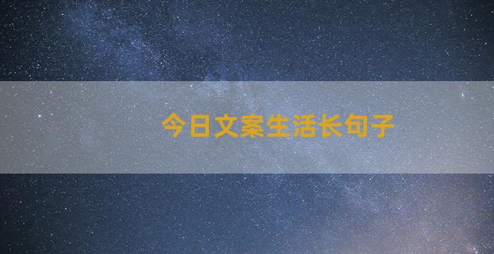 今日文案生活长句子