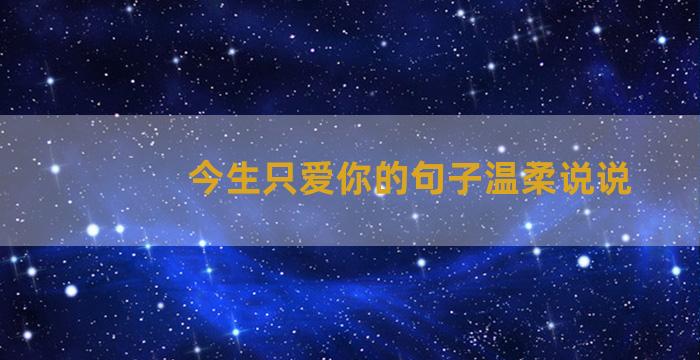 今生只爱你的句子温柔说说