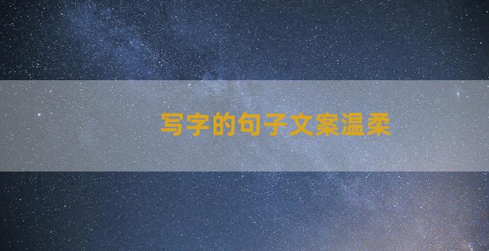 写字的句子文案温柔