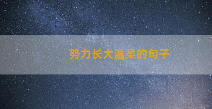 努力长大温柔的句子