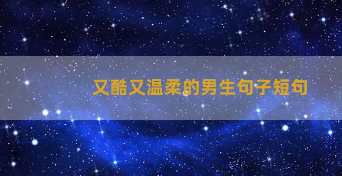 又酷又温柔的男生句子短句