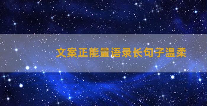 文案正能量语录长句子温柔