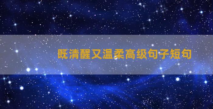 既清醒又温柔高级句子短句