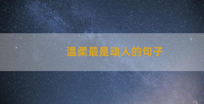 温柔最是动人的句子