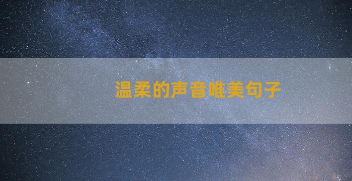 温柔的声音唯美句子