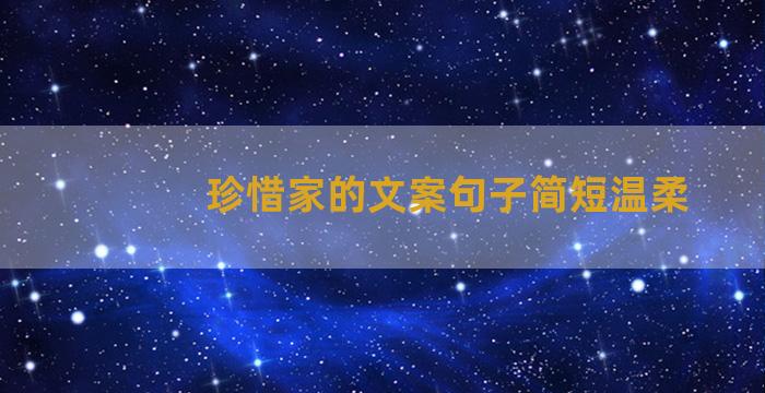 珍惜家的文案句子简短温柔