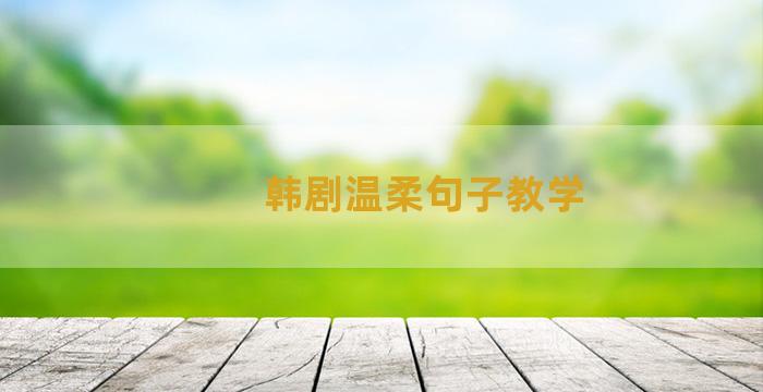 韩剧温柔句子教学